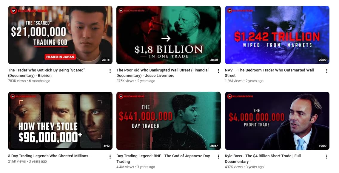 Billionaire Bears channel videos
